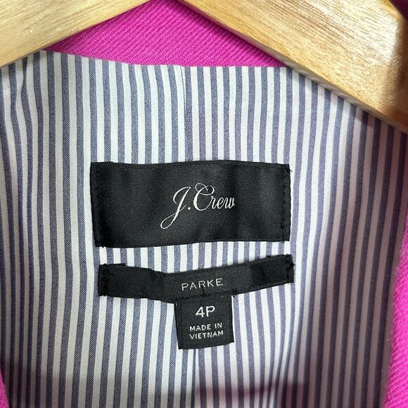 J. CREW Petite Regent Blazer Wool Vivid Fuchsia Pink Sz 4 {O35} - Picture 5 of 7